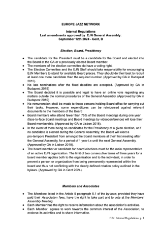 EJN Internal regulations cover